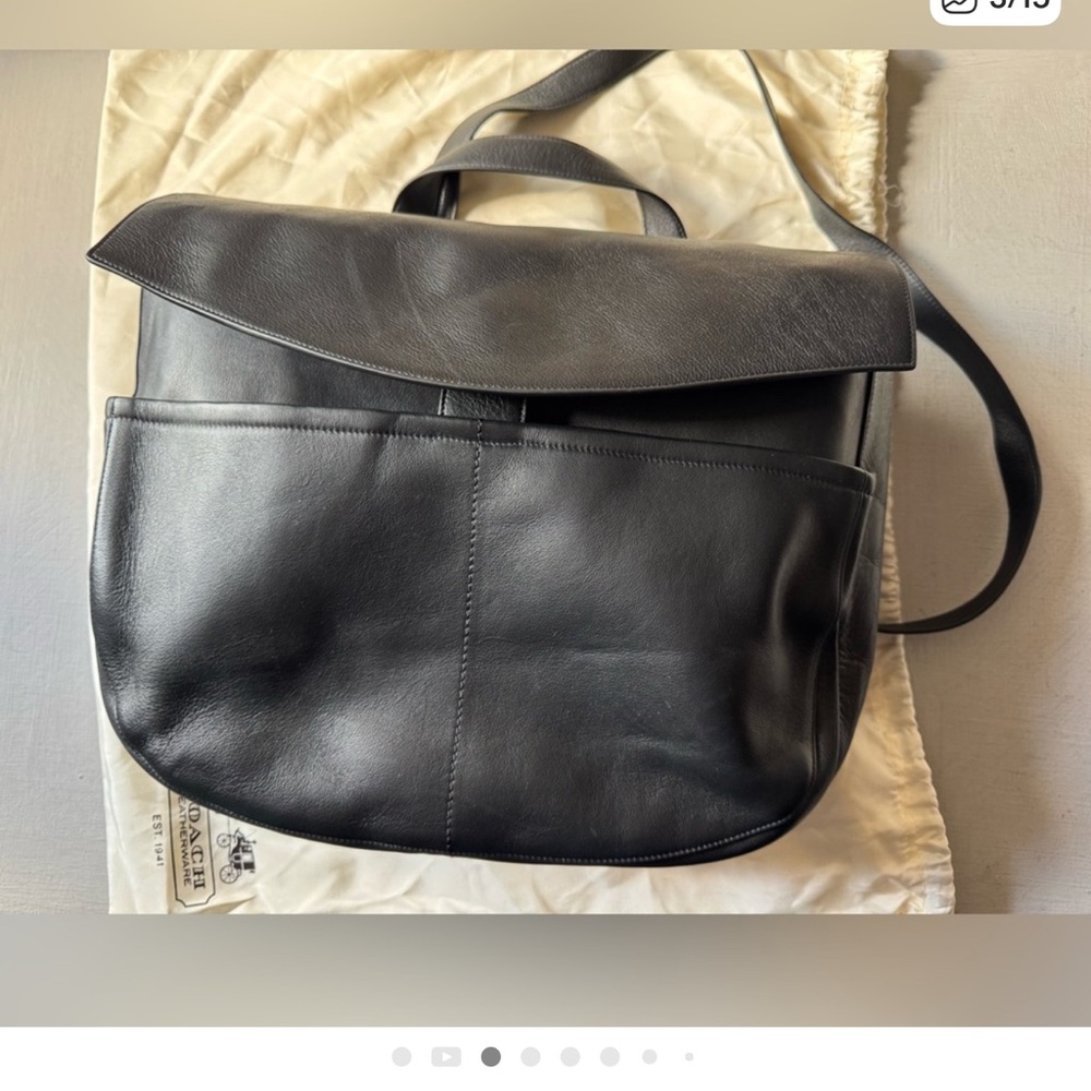 Cuyana Black Leather Convertible Satchel Backpack - Picture 4 of 5